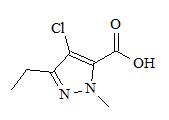 1-甲基-3-乙基-4-氯吡唑-5-甲酸； 
4-Chloro-3-ethyl-1-methyl-1H-pyrazole-5-carboxylic acid；
EMCA